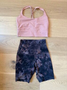 Lululemon align 8” shorts (size 4) and long line sports bra (size 6)